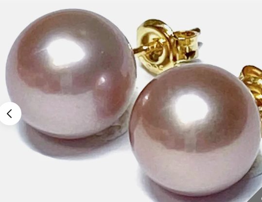10 - 10.5mm Purple Rose Pink Edison Pearl Stud Earrings Carousel 2