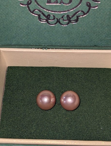 10 - 10.5mm Purple Rose Pink Edison Pearl Stud Earrings Carousel 8