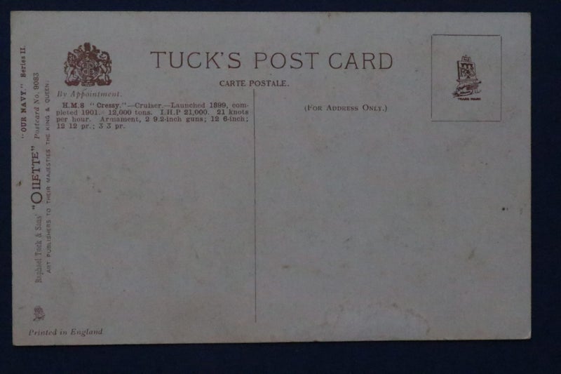 British Navy cruiser: H.M.S.Cressy: ship postcard Carousel 2