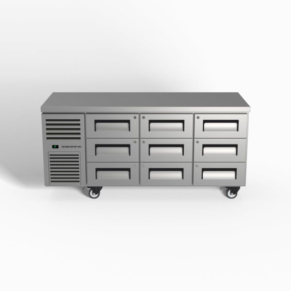 Skope ReFlex 9 Drawer Underbench GN 1/1 Fridge Carousel 1