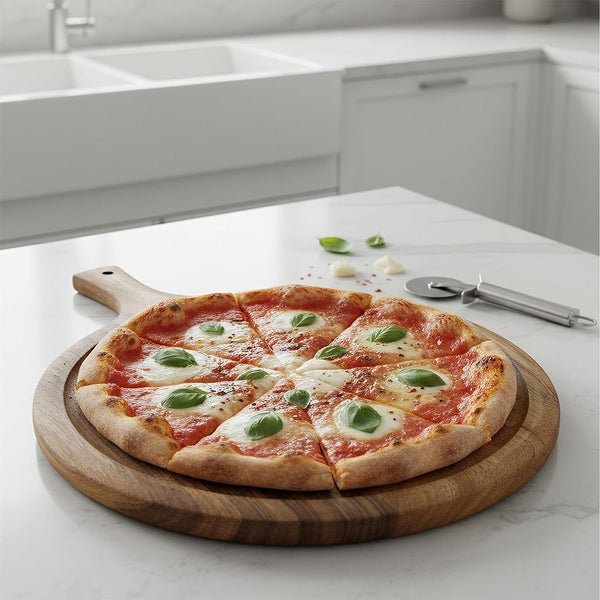 Anygleam Natural Wood Round Wood Cutting Board Food Kitchen Tableware Carousel 2