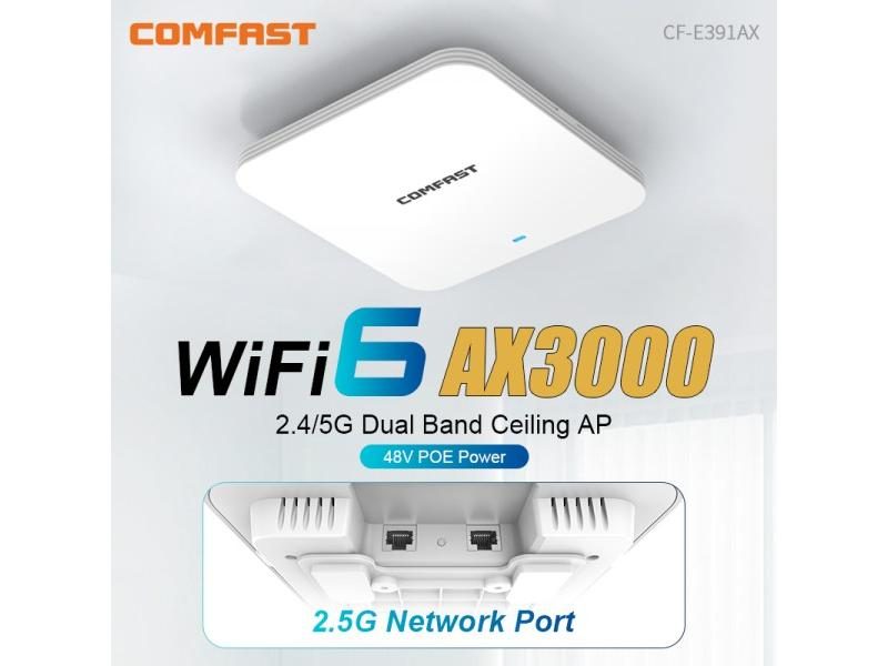3000Mbps Wireless In-wall AP AX3000 Dual Band Repeater Router 48V POE Access Carousel 1