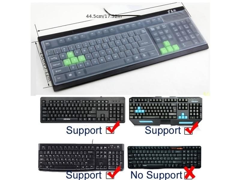 Universal Keyboard Silicone Protector Film Skin Cover Desktop PC Transparent Carousel 1