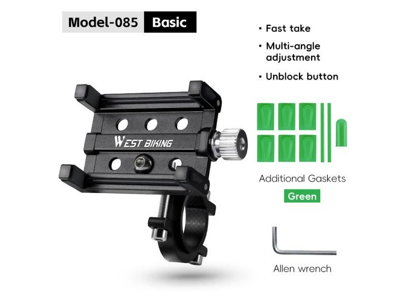 WEST BIKING Mobile Phone Support Holder Quick Release Bike Phone Mount With Carousel 1