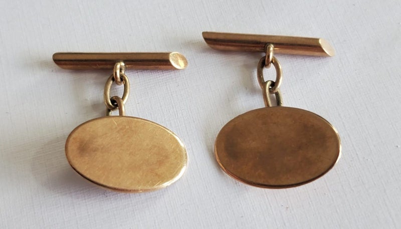 Vintage HEAVY 9ct Solid Gold Cufflinks -5.85grams *** Carousel 1