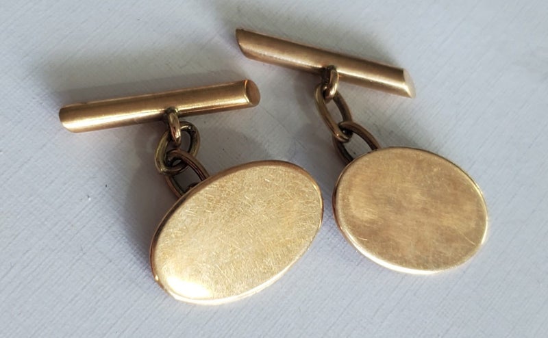 Vintage HEAVY 9ct Solid Gold Cufflinks -5.85grams *** Carousel 2