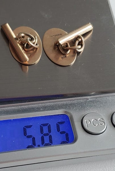 Vintage HEAVY 9ct Solid Gold Cufflinks -5.85grams *** Carousel 7