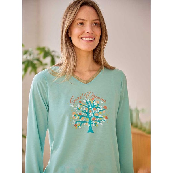 Summer Cosy Pyjamas - Size M (14-16) - Sage Multi Carousel 2