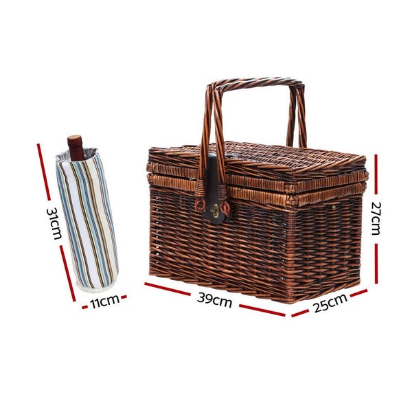 Alfresco 4 Person Picnic Basket Set Folding Insulated bag Carousel 2