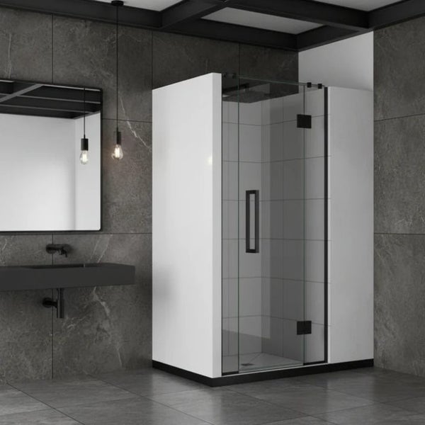 Shower Glass - Stream Series Swing Door 10mm Glass Gun Metal Frame Carousel 5