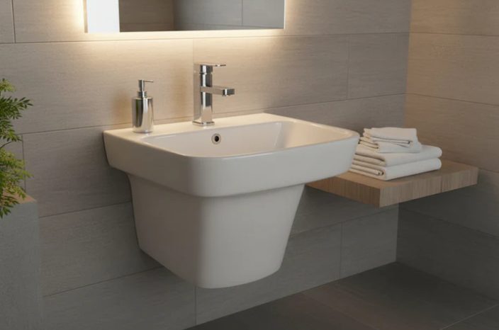 Hand Wash Basin White Ceramic Wall Hung Basin #406 Carousel 4