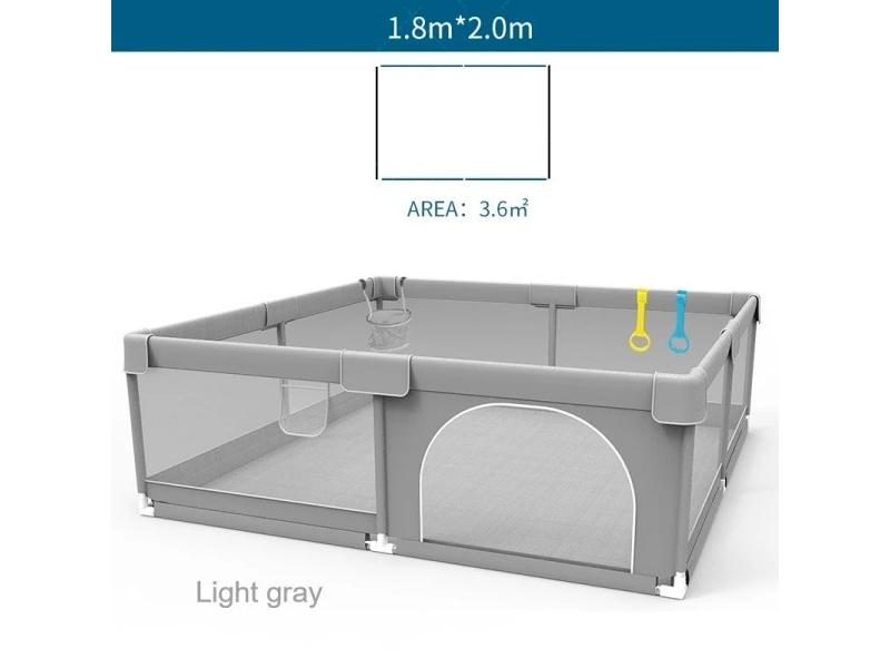 IMBABY Baby Playpen Gray Baby Corralitos Playpen For Children With Pull Ring Carousel 1