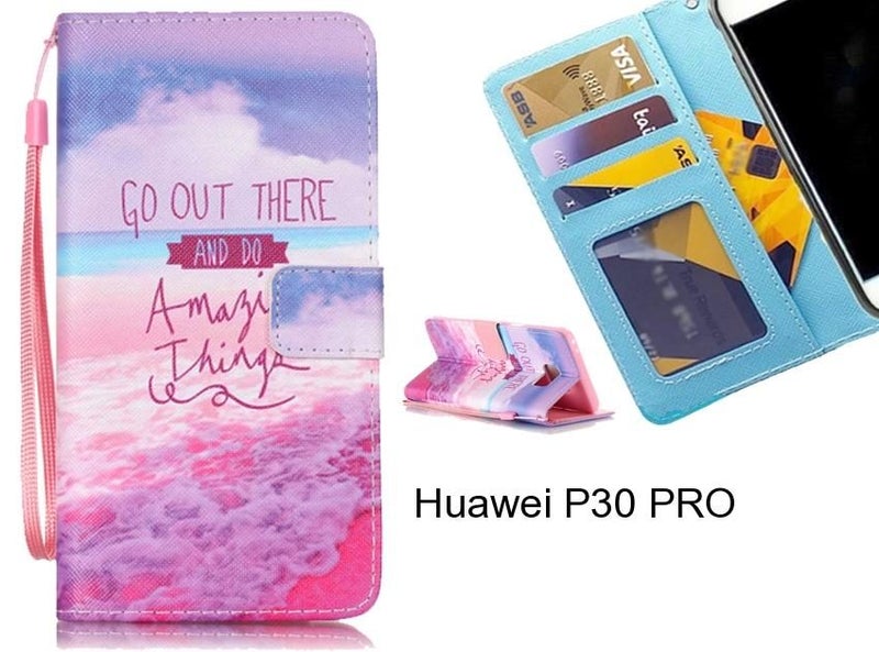 Huawei P30 PRO case 3 card leather wallet case printed ID Carousel 1