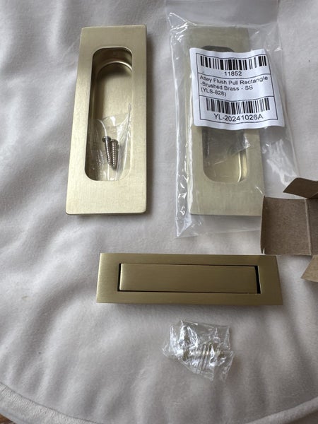 ABI Flush Pull Brushed Brass x2 and edge pull Carousel 1