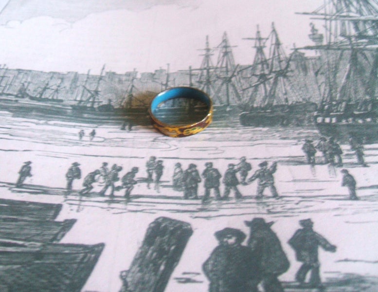 WATCHMAKERS ESTATE ENAMEL RING DUG FROM LONDON THAMES MUD POSSIBLY LATE ROMAN Carousel 2
