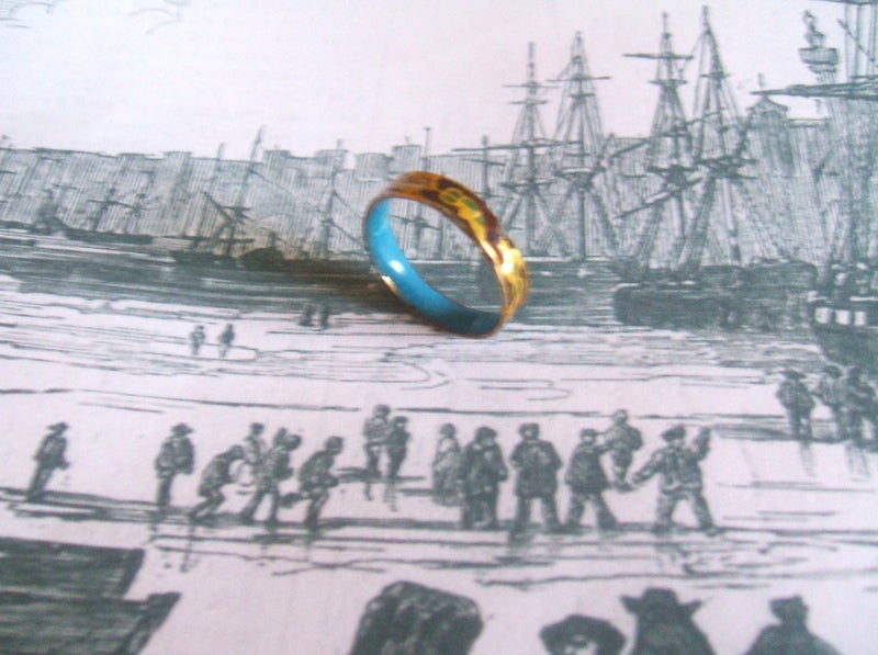 WATCHMAKERS ESTATE ENAMEL RING DUG FROM LONDON THAMES MUD POSSIBLY LATE ROMAN Carousel 1