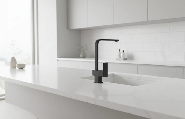 SALE Kitchen Sink Mixer - Square Series MB01 -Black Carousel 4