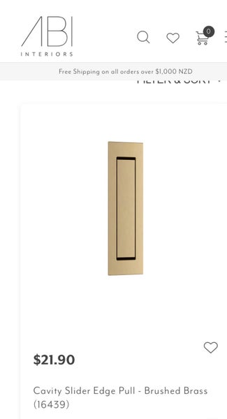 ABI Flush Pull Brushed Brass x2 and edge pull Carousel 5