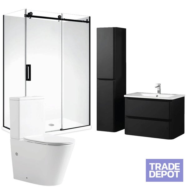Luxury 1200mm Bathroom Combo - Black Carousel 1