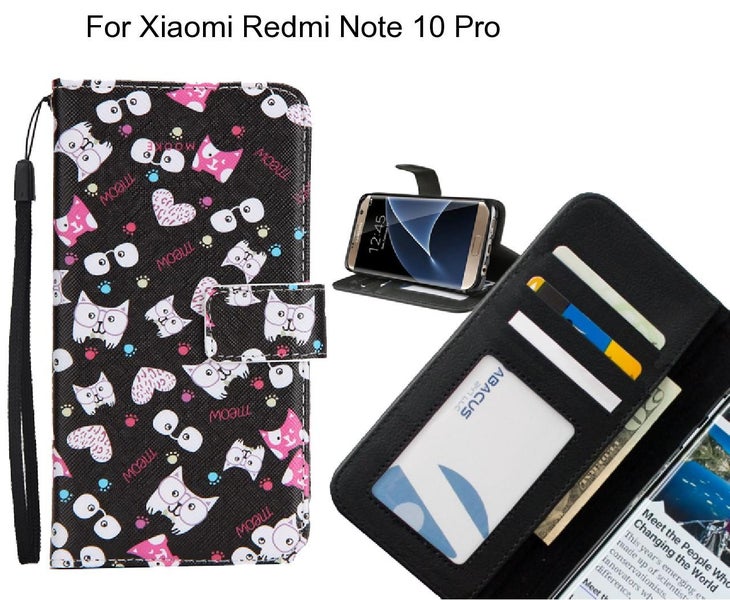 Xiaomi Redmi Note 10 Pro case 3 card leather wallet case printed ID Carousel 1