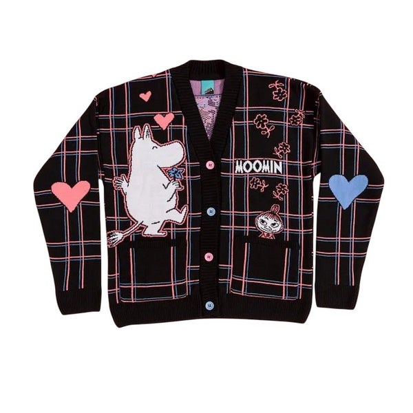 Moomin Unisex Adult In Love Checked 80th Cardigan Carousel 1