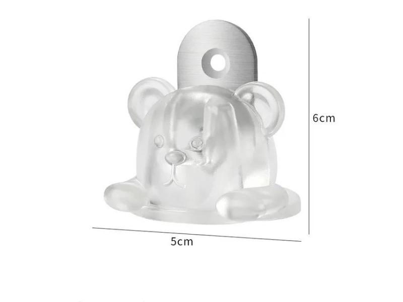 Little Bear Zinc Alloy Door Stopper Mute Strong Adhesive Magnetic Punch Free Carousel 1