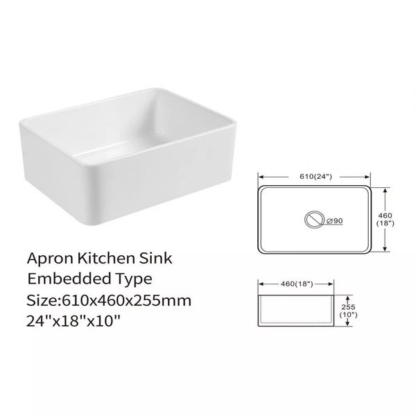 Butler Sink 610x460x255mm Carousel 6