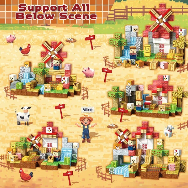 150pcs Building Blocks Cubes Stacking Construction Set STEM Montessori Sensory Carousel 2