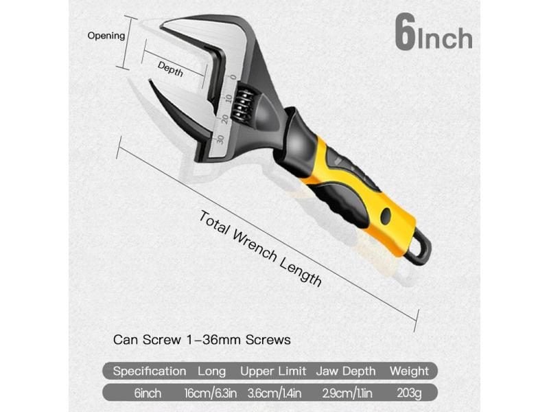 AIRAJ Adjustable Wrench Stainless Steel Universal Spanner Bathroom Wrench Carousel 1