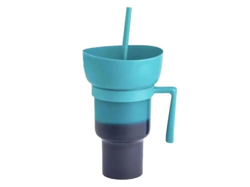 Popcorn Beverage Cup Snack Cups Straw Cup With Handle Water Bottles With Straw Carousel 1