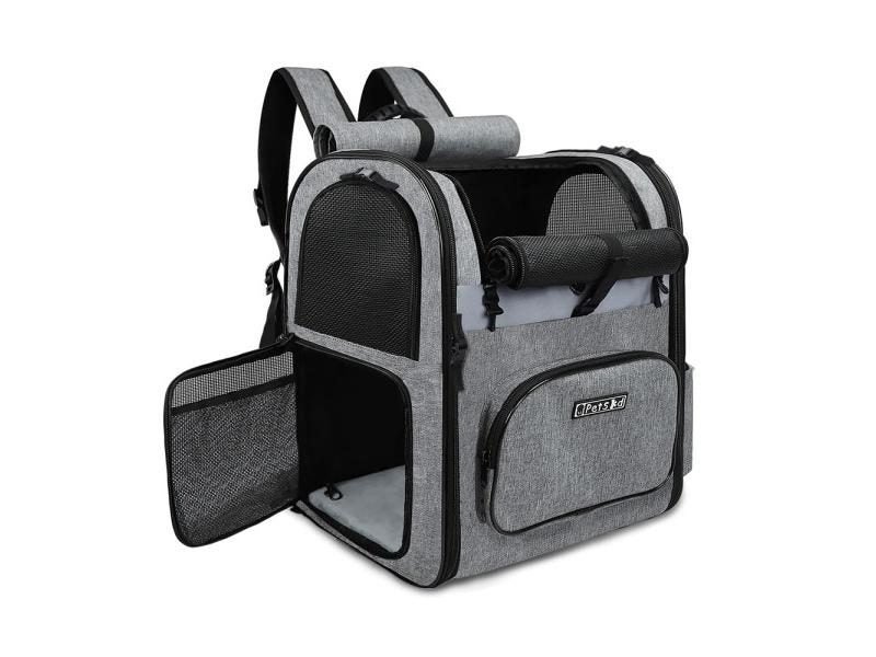 Dog Carrier Bag Pet Double Shoulder Backpack Sturdy Frame Breathable Foldable Carousel 1