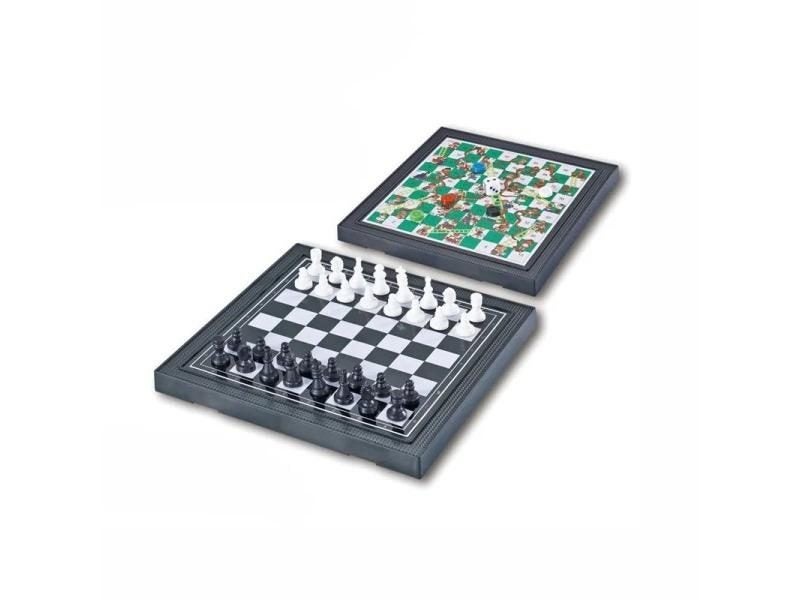 5 In 1 Chessmen Checkers Magnetic Board Game Flying Chess Classic Flight Puzzle Carousel 4