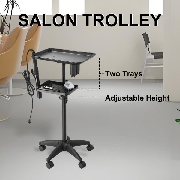 Salon Trolley Cart Hairdressing Hair Colouring Extension Tray Storage Spa Beauty Carousel 2