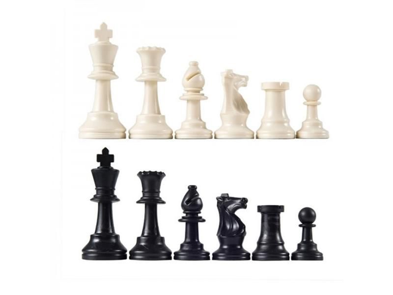 32pcs Plastic Chess Pieces Complete Chessmen International Word Chess Set Black Carousel 2