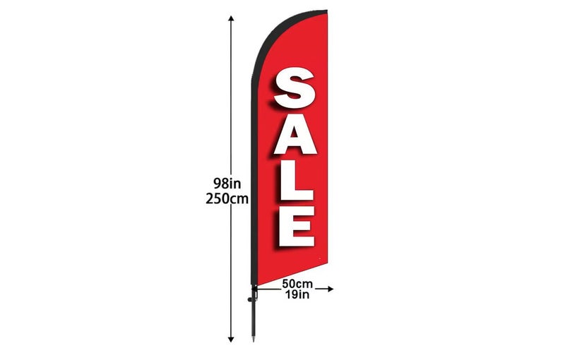 SALE Flag Sign - 2.5m Outdoor Signs for Business with Ground Spike Carousel 2