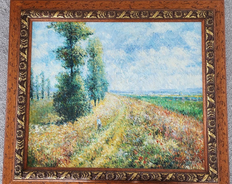 Impressionist-Style Landscape Painting – Ornate Gilt Wood Frame – 79 × 70 cm Carousel 8