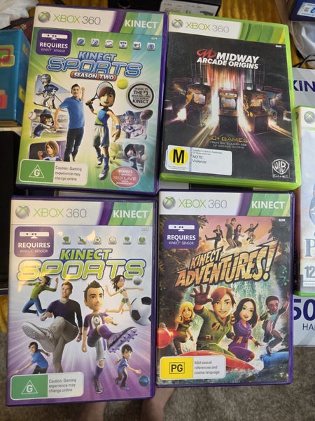 XBOX360 with Kinect, 2 Controllers, headset & 5 game discs Carousel 6