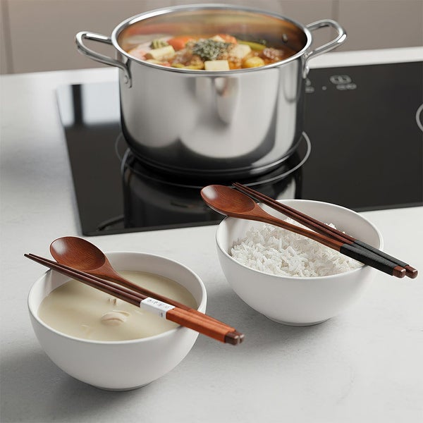 Anygleam Mixed Color 4pcs Wooden Chopsticks and Long Ladle Set Reusable Kitch... Carousel 2