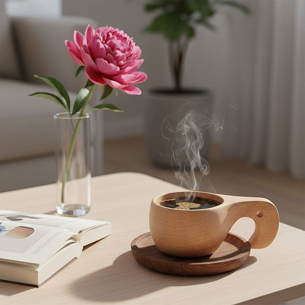 Anygleam Brown Style 3 Wooden Cup Coffee Mug Kitchen Tools Accessories Carousel 2