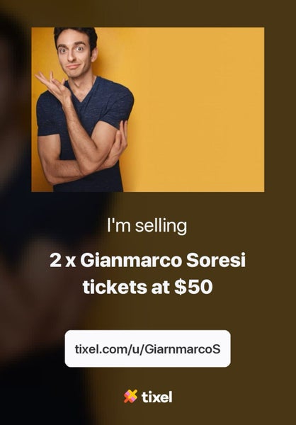 Gianmarco Soresi Tickets - Jan 16 2026 (Row D) Carousel 1