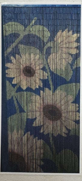 Deluxe Bamboo Door Curtain SUNFLOWERS Room Divider or Wall Art 90cm x 200cm Carousel 1