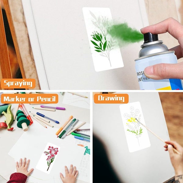 52-PCS Flower and Leaf Stencils for Painting Plastic Botanical Stencils Carousel 6