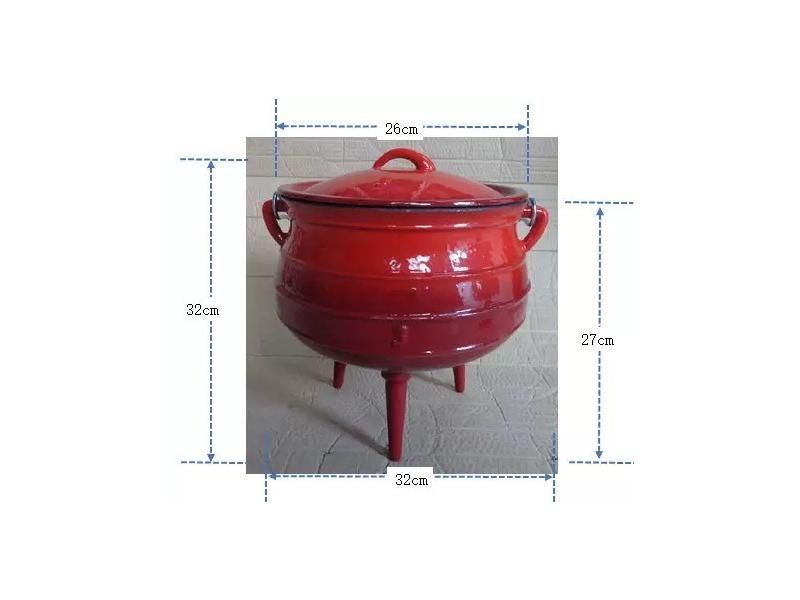 7.8L Cast Iron Enamel Dutch Oven Three Legs Cauldron South Africa Potjie Pot Carousel 1