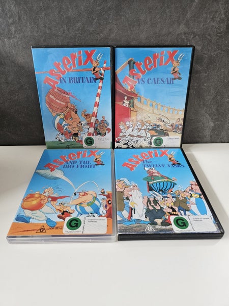 Four Asterix DVD's in VGC. Asterix & The Big Fight, Asterix in Britain.... Carousel 1