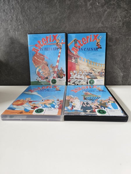 Four Asterix DVD's in VGC. Asterix & The Big Fight, Asterix in Britain.... Carousel 4