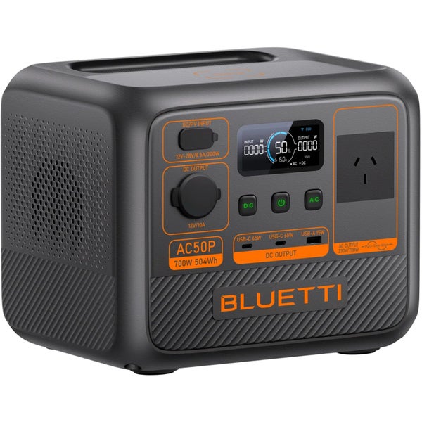Bluetti AC50P Portable Power Station 504WH 1* AC 700W, 2* USB-C 65W, 1* USB-A Carousel 2