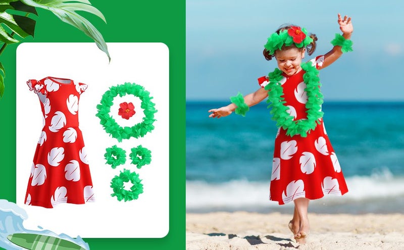 Hawaiian Little Girls Costume Dress Carousel 2
