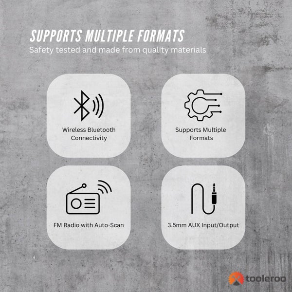 Tooleroo USB Rechargeable Desktop CD Player Speaker - Bluetooth Portable Black Carousel 8