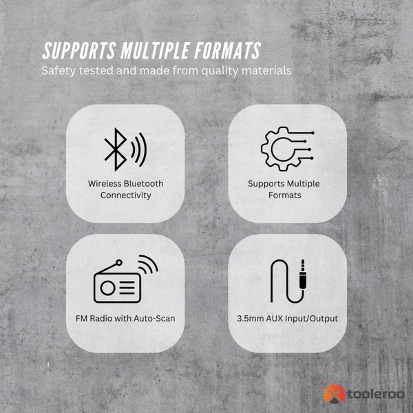 Tooleroo USB Rechargeable Desktop CD Player Speaker - Bluetooth Portable White Carousel 8