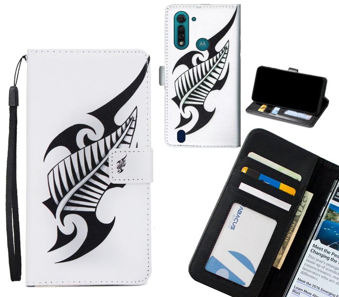 Moto G8 Power Lite case 3 card leather wallet case printed ID Carousel 1